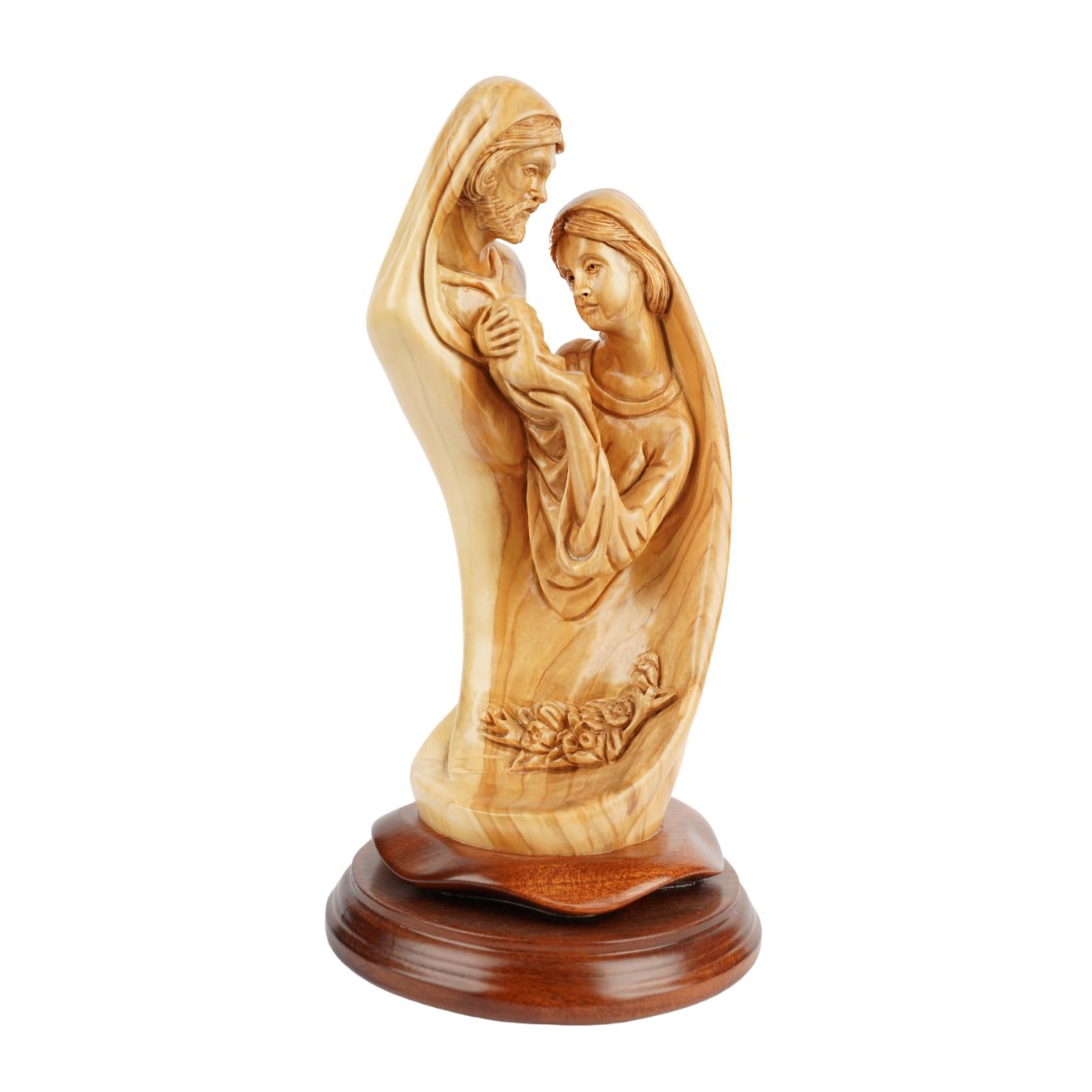 Holy Family with Christ Child β Hand-carved olive wood sculpture from Bethlehem (28 cm)
