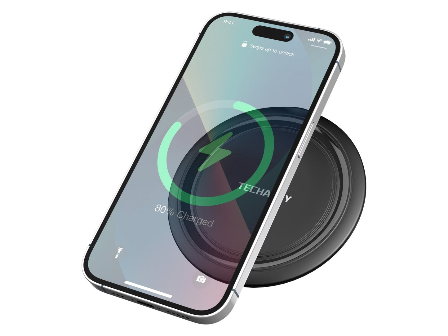 Techancy Carregador sem fio 15W TF2799, compatível com várias marcas de smartphones, carga rápida e segura, leve e portátil