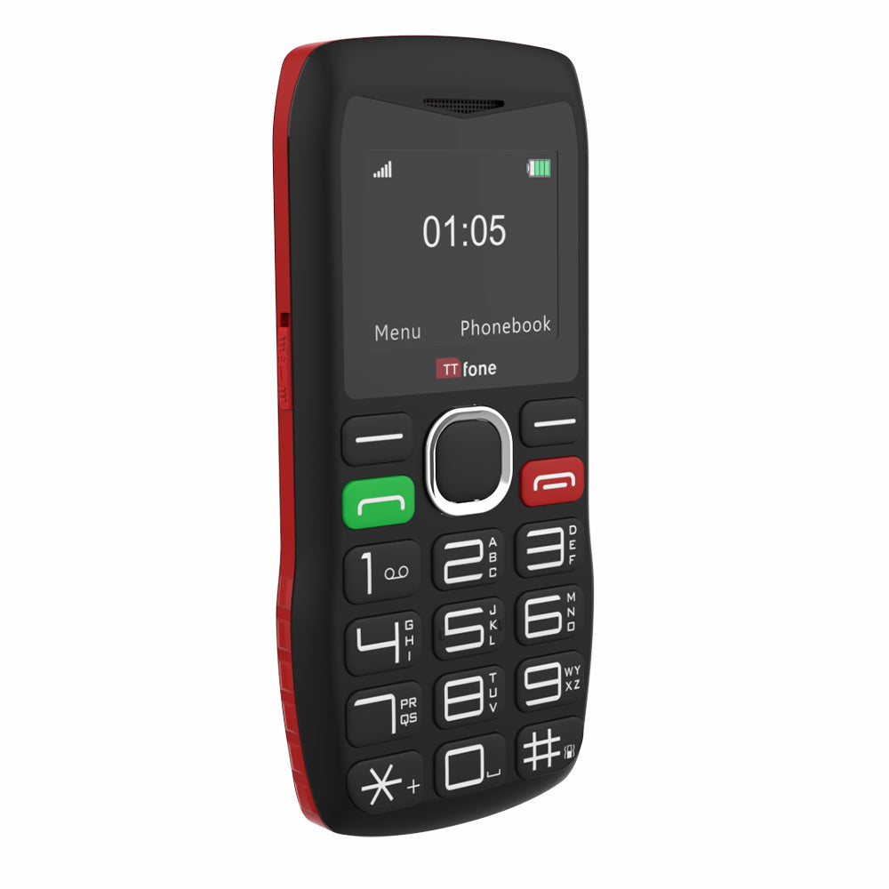 TTfone TT880 Easy-to-Use Big Button Mobile with O2 Pay As You Go SIM, USB C Cable