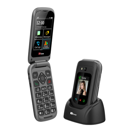 TTfone TT970 4G WhatsApp Flip Senior Big Button Mobile with Giffgaff SIM Network